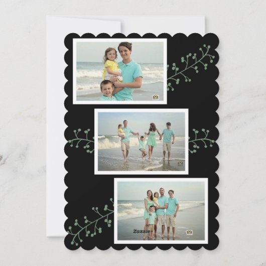 geschulpte kerstbessen feestdagenkaart (Achterkant)