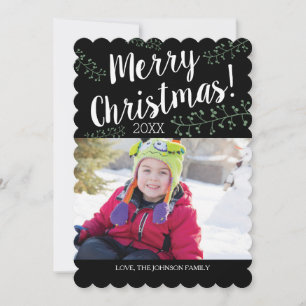 geschulpte kerstbessen feestdagenkaart