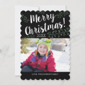 Geschulpte Kerstbessen Kinderen Foto Feestdagenkaart (Voorkant)