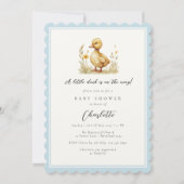 Geschulpte pastel blauw klein eend Baby shower Kaart (Voorkant)