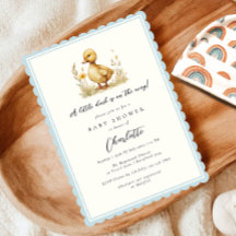 Geschulpte pastel blauw klein eend Baby shower