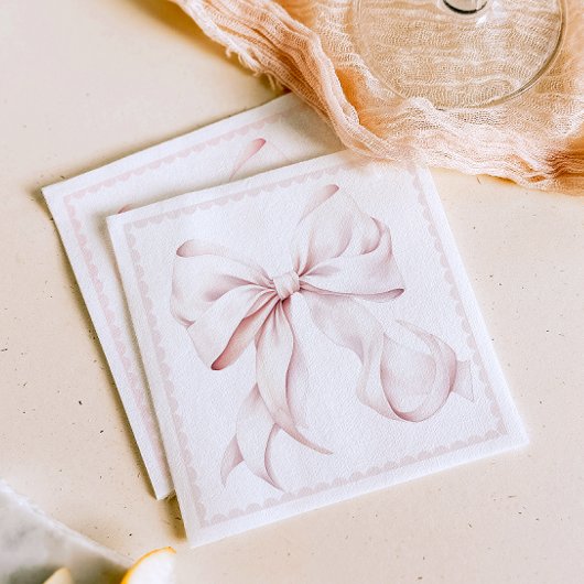 Geschulpte roze strik papieren servet