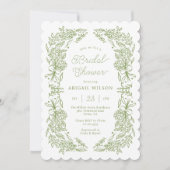 Geschulpte Saliegroene Hydrangea Bruidsmeisjesfees Kaart (Voorkant)