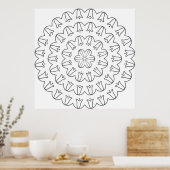 Geschulpte Tulp Ring Mandala met Zachte Bloemblaad Poster (Keuken)