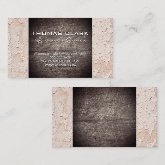 Gescrateerde achtergrond | Wandgrungetextuur Visitekaartje (Voorkant / Achterkant)