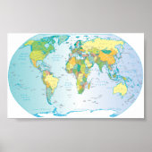 Gescrateerde Wereldkaart Poster (Voorkant)