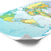 Gescrateerde Wereldkaart Poster (Hoek)