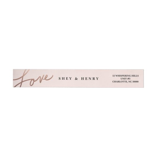 Gescript liefde wrap-around retouradreslabel (Individueel)