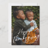 Gescripte foto Happy Thanksgiving Feestdagenkaart (Voorkant)