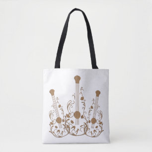 Gescrolde houten gitaren tote bag
