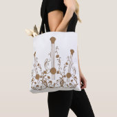 Gescrolde houten gitaren tote bag (Dichtbij)