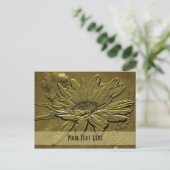 Gesculpte Gold Daisy Floral Briefkaart (Staand voorkant)