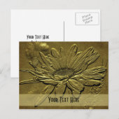 Gesculpte Gold Daisy Floral Briefkaart (Voorkant / Achterkant)