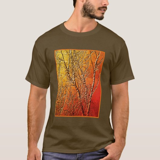 Gesculpte textuur ziet er kale boomtakken kunst ui t-shirt (Voorkant)