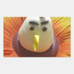 Gesculptuurde vogel in zonnebloem kunstprint rechthoekige sticker