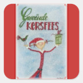 Geseende Kersfees Vierkante Sticker (Voorkant)