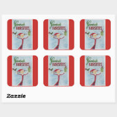 Geseende Kersfees Vierkante Sticker (Vel)