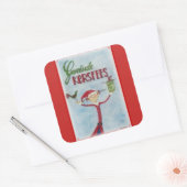 Geseende Kersfees Vierkante Sticker (Envelop)