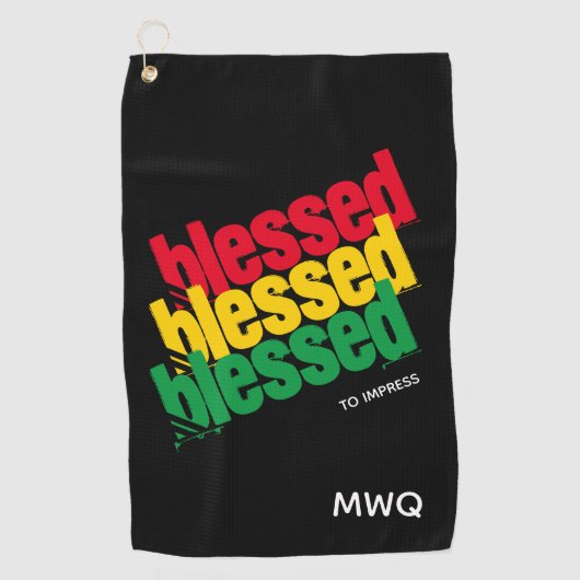GESEGEND OM TE IMPONEREN Monogram Golfhanddoek (Voorkant)