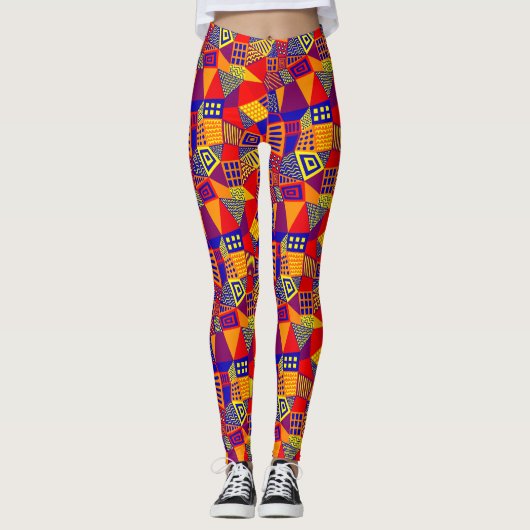 Gesegmenteerd Abstract 070717 - Kleuren 01 Leggings (Voorkant)