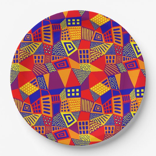 Gesegmenteerd Abstract 070717 - Kleuren 01 Papieren Bordje (Voorkant)