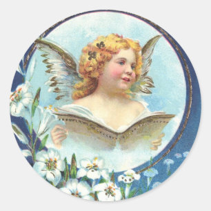 Gesegnete Ostern, gebluste Pasen Ronde Sticker