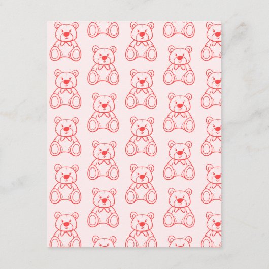 Geselecteerd Schattige Beer Baby shower Informatiekaartje (Achterkant)