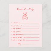 Geselecteerd Schattige Beer Baby shower Informatiekaartje (Voorkant)