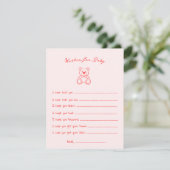 Geselecteerd Schattige Beer Baby shower Informatiekaartje (Staand voorkant)