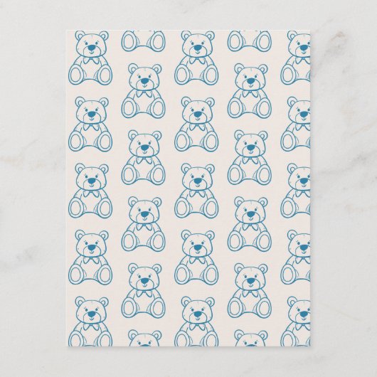 Geselecteerd Schattige Beer Baby shower Informatiekaartje (Achterkant)