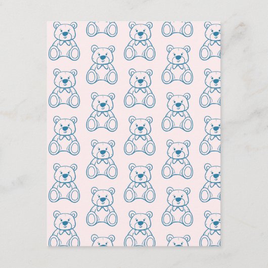 Geselecteerd Schattige Beer Baby shower Informatiekaartje (Achterkant)