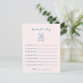 Geselecteerd Schattige Beer Baby shower Informatiekaartje