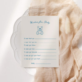Geselecteerd Schattige Beer Baby shower Informatiekaartje