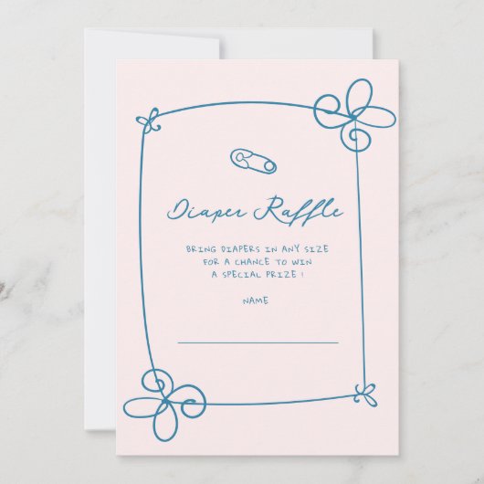 Geselecteerd Schattige Wavy Bow Lijst Baby shower Kaart (Voorkant)