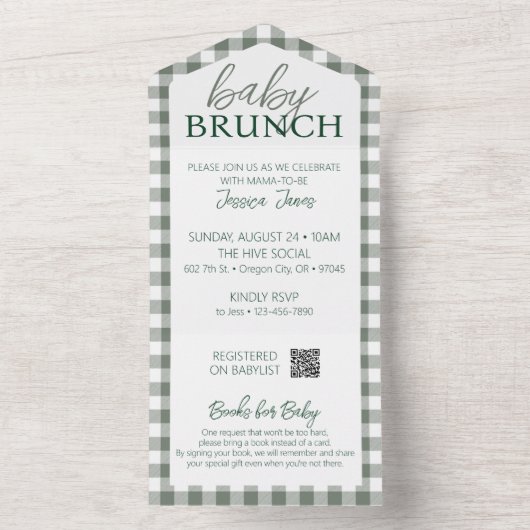 Geselecteerde Baby Brunch-uitnodiging - Scheur uit All In One Uitnodiging (Binnen)