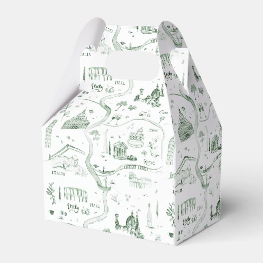 Geselecteerde geïllustreerde kaart van Italië | Br Bedankdoosjes (Achterkant)