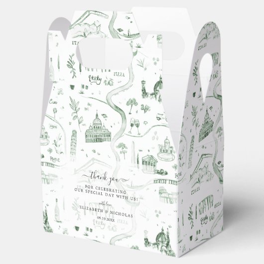 Geselecteerde geïllustreerde kaart van Italië | Br Bedankdoosjes (Geopend)