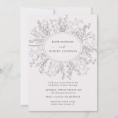 Geselecteerde moderne bloemenkrans bruiloft uitnod (Voorkant)