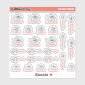 Geselecteerde pioenrozen Aangepaste naamlabels | S Sticker (Vel)