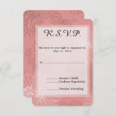 Geselecteerde roze bloemenbruiloft RSVP (Voorkant / Achterkant)