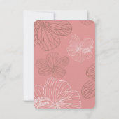 Geselecteerde roze bloemenbruiloft RSVP Kaartje (Achterkant)