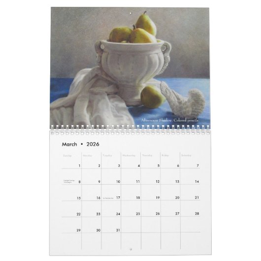 Geselecteerde werken, Jeffrey M Green artiest Kalender (Mar 2026)