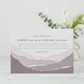 gesellde papieren bergen huwelijksuitnodiging kaart (Staand voorkant)