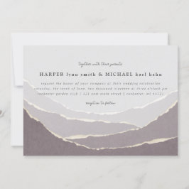 gesellde papieren bergen huwelijksuitnodiging kaart