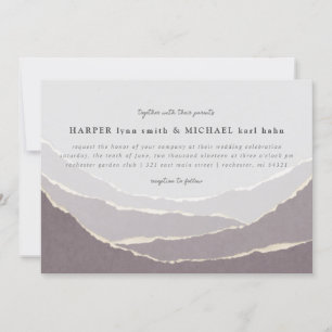 gesellde papieren bergen huwelijksuitnodiging kaart