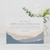 gesellde papieren bergen huwelijksuitnodiging kaart (Staand voorkant)