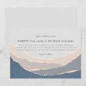 gesellde papieren bergen huwelijksuitnodiging kaart (Voorkant / Achterkant)