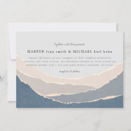 gesellde papieren bergen huwelijksuitnodiging kaart