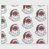 gesequeneerde zwarte santa claus cadeaupapier (Vlak)