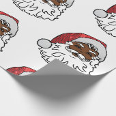 gesequeneerde zwarte santa claus cadeaupapier (Hoek)